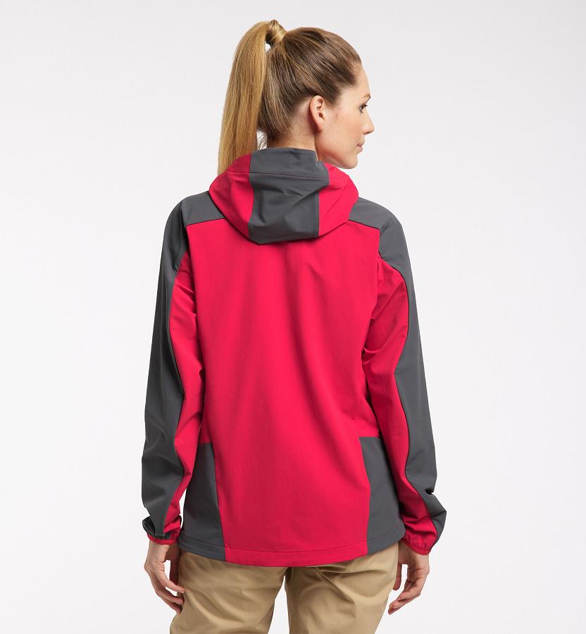Haglöfs Womens Morän Softshell Jacket Red/Black New Zealand 58092UXPW